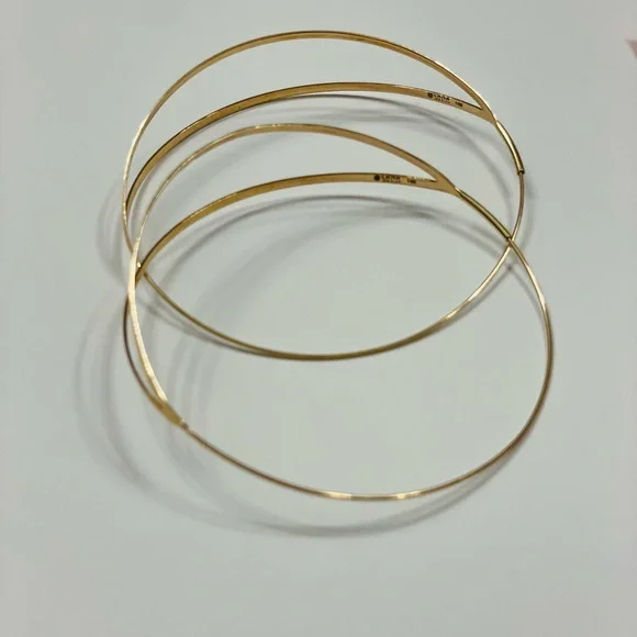 Lana Jewelry 14K yellow Gold Flirt Split hoops 3" long - Picture 12 of 16